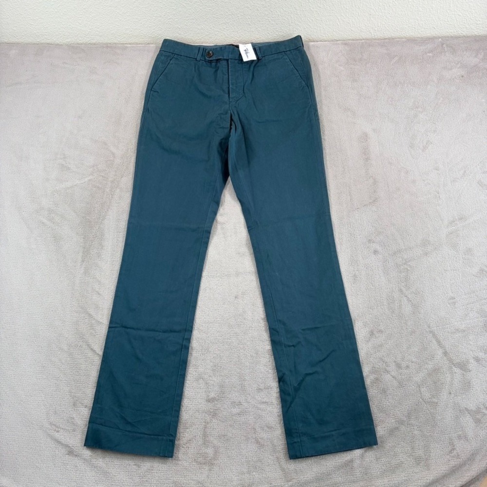 UNIS GIO Chino Trouser Pants in Emerald Twill Button Fly Men 32x35 USA NWT $198